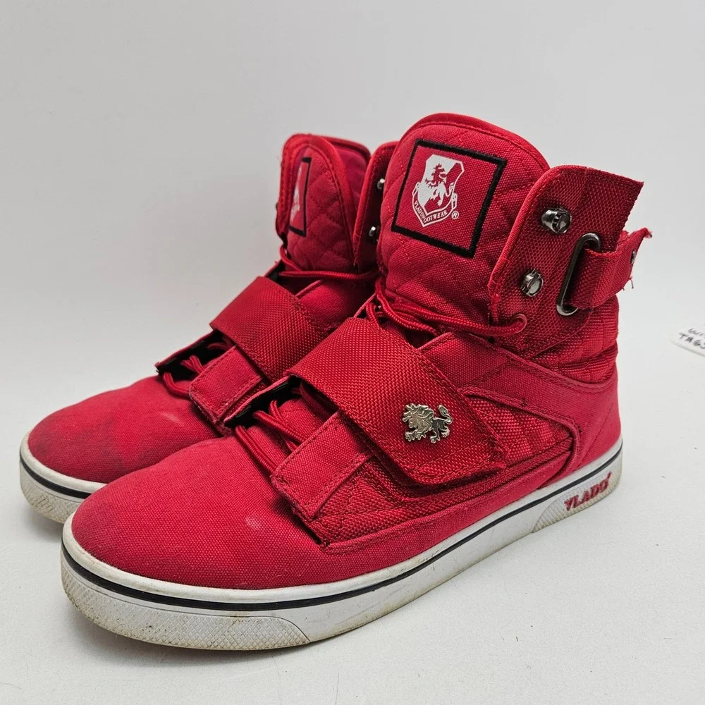 Vlado Atlas II Sneakers Mens 10 Red Canvas High Top Hook&Loop IG-1500-5C Street